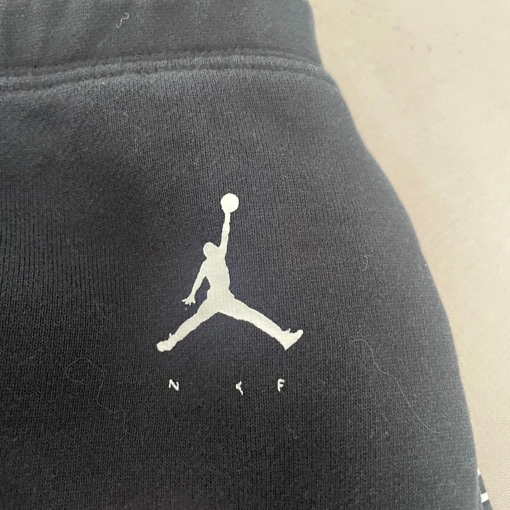 Jordan Jumpman Black Striped Knit Athletic Shorts Mens XL Drawstring Pockets